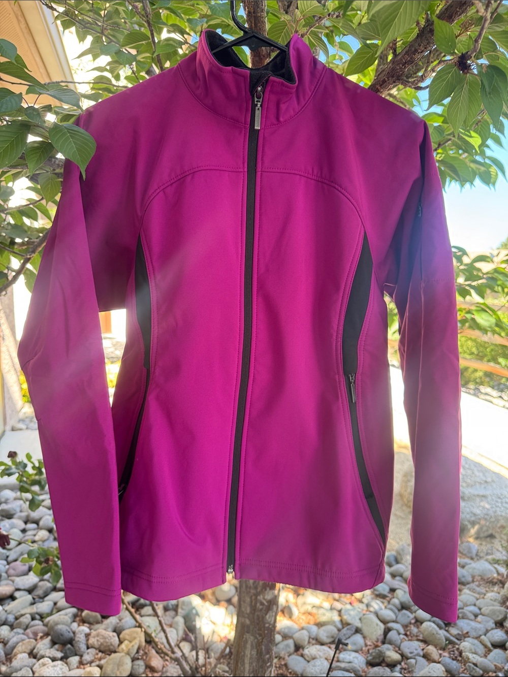 Women’s Magenta Utility Softshell Jacket with Black Accents
